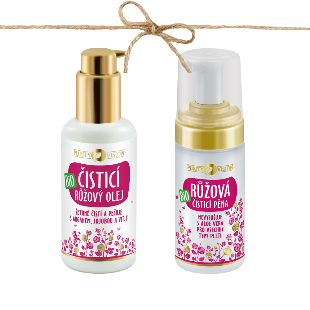Doble limpieza con rosa para piel seca y madura