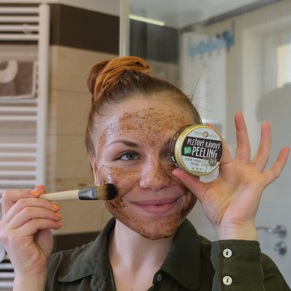 Mascarilla exfoliante facial 3 en 1 de café bio 70 ml